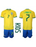 Brasilia Lucas Paqueta #7 Kotipaita Lasten MM-kisat 2022 Lyhythihainen (+ shortsit)